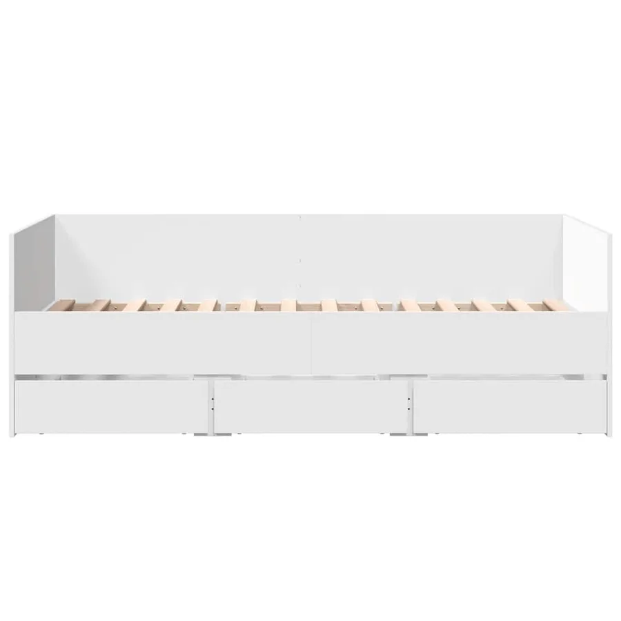 Lit de jour avec tiroirs sans matelas blanc 75x190 cm - 4