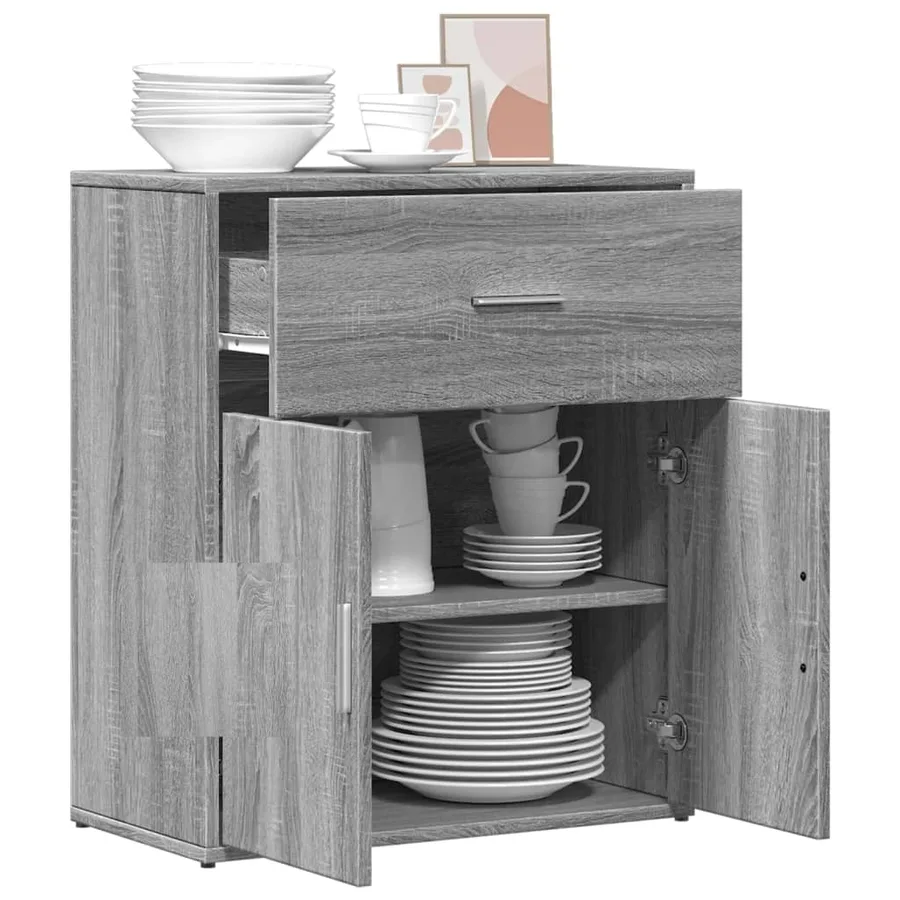 Buffet sonoma gris 60x31x70 cm bois d'ingénierie - 4