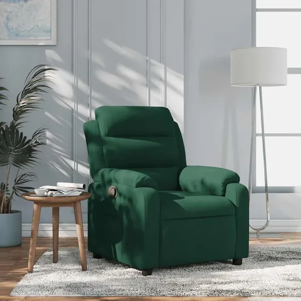 Fauteuil inclinable vert foncé velours