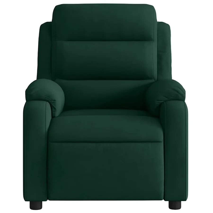 Fauteuil inclinable vert foncé velours - 6