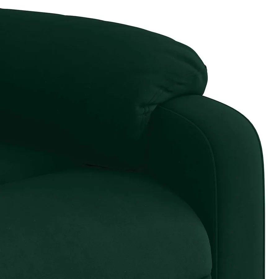 Fauteuil inclinable vert foncé velours - 8