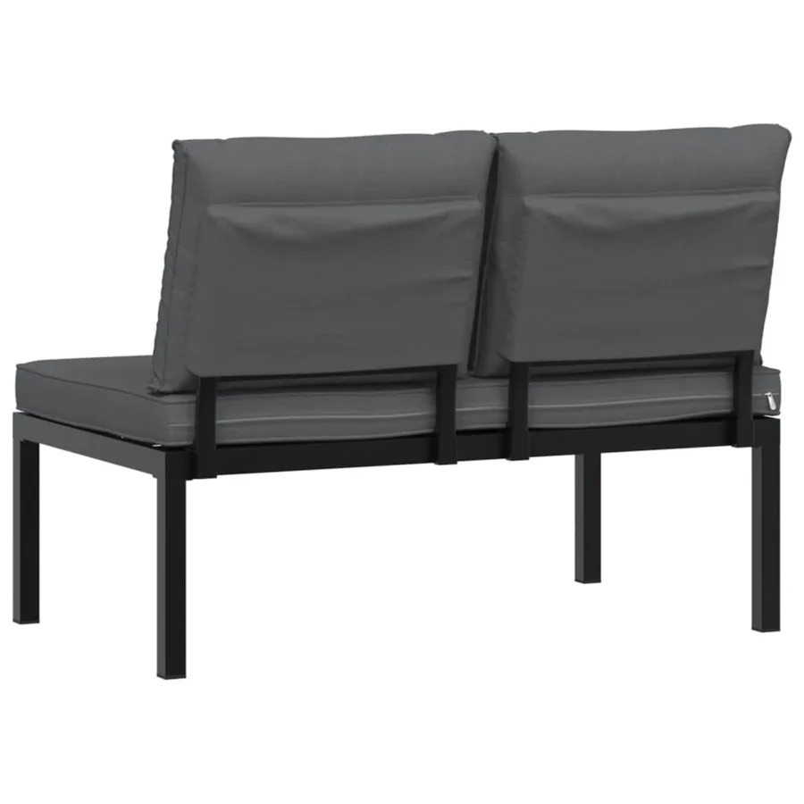 Banc de jardin avec coussins noir aluminium - 5