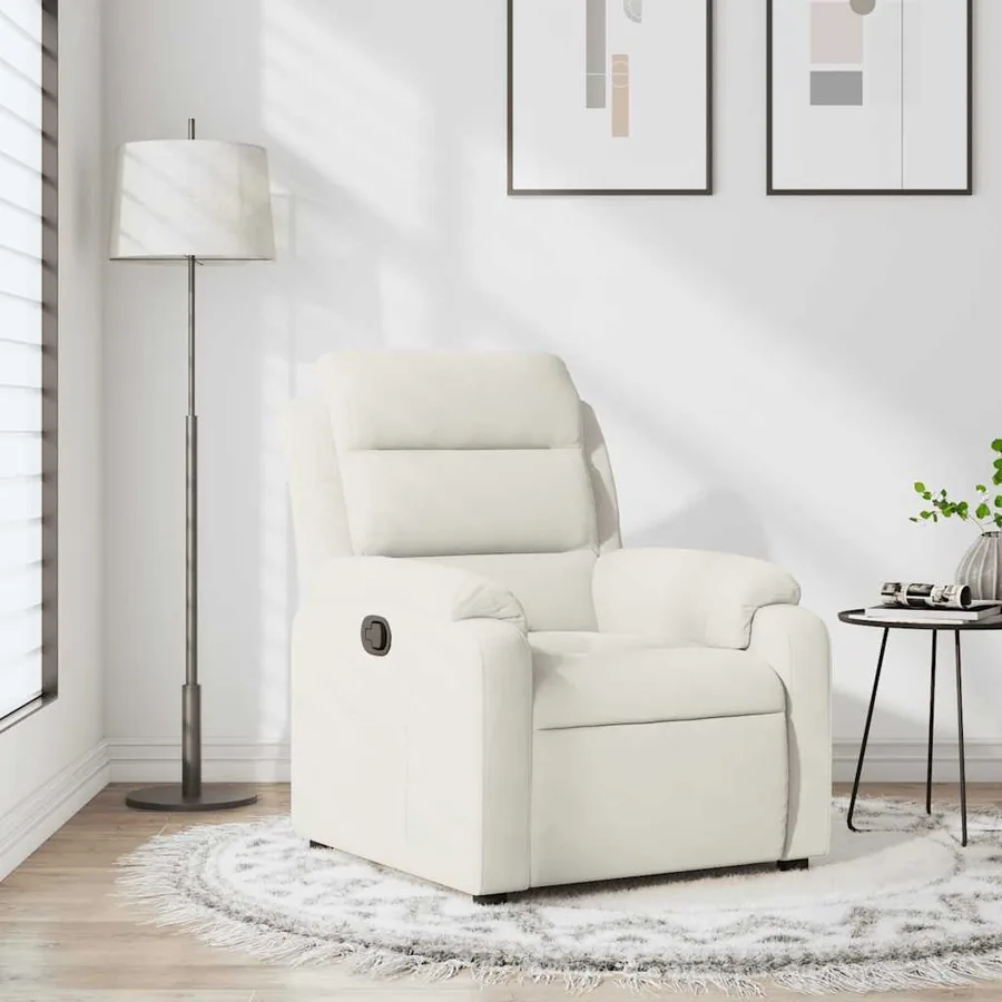 Fauteuil inclinable Crème Velours