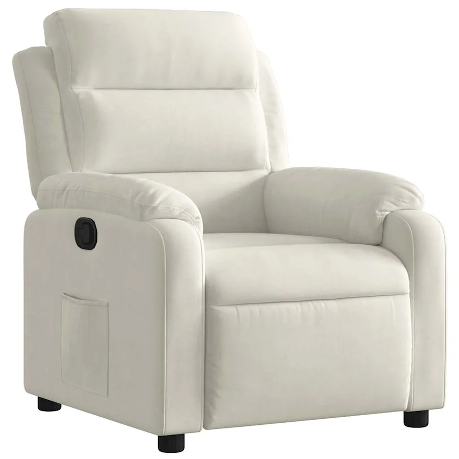 Fauteuil inclinable Crème Velours - 2