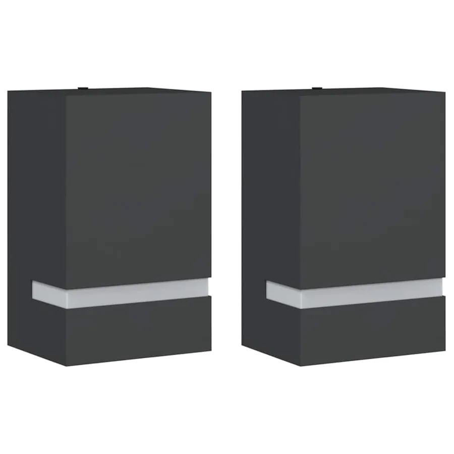 Appliques murales d'extérieur 2 pcs noir acier inoxydable - 2