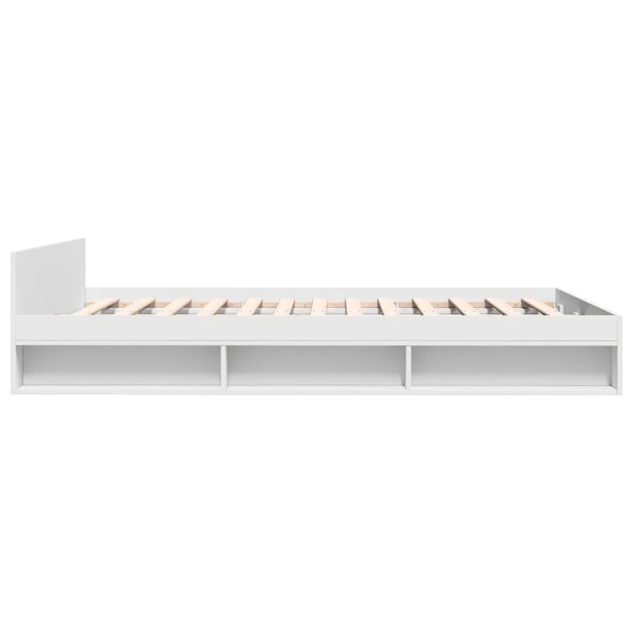 Cadre de lit avec tiroirs sans matelas blanc 160x200 cm - 5