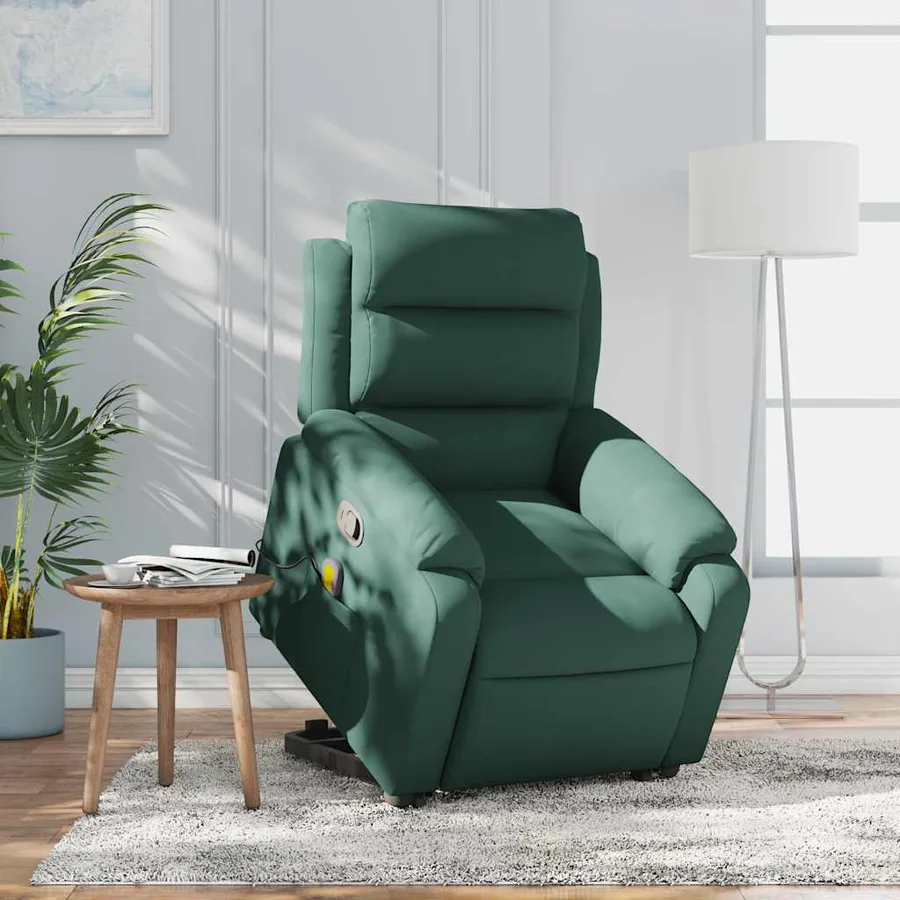 Fauteuil inclinable Vert foncé Velours - 15