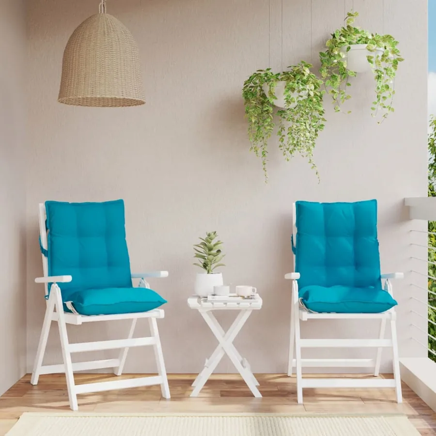 Coussins de chaise à dossier bas lot de 2 bleu clair
