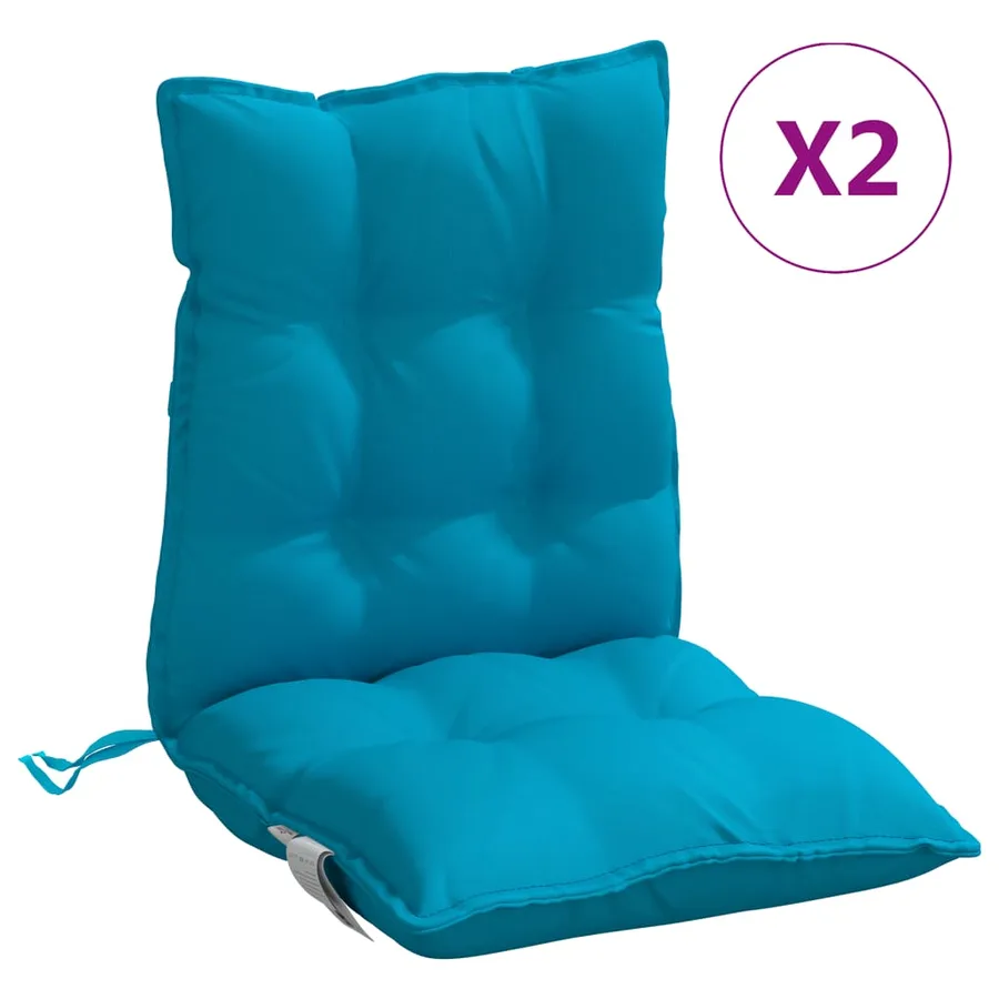 Coussins de chaise à dossier bas lot de 2 bleu clair - 2