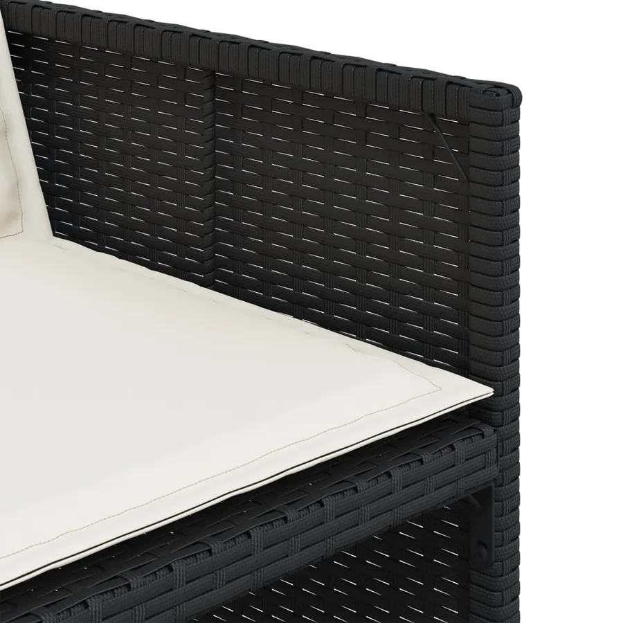 Ensemble à manger de jardin coussins 7pcs Noir Résine tressée - 8