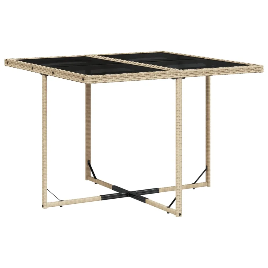 Ensemble à manger de jardin avec coussins 5pcs Beige poly rotin - 4
