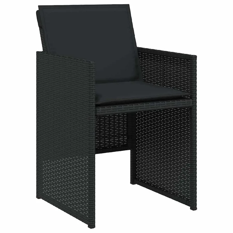 Ensemble à manger de jardin 17 pcs coussins noir résine tressée - 4