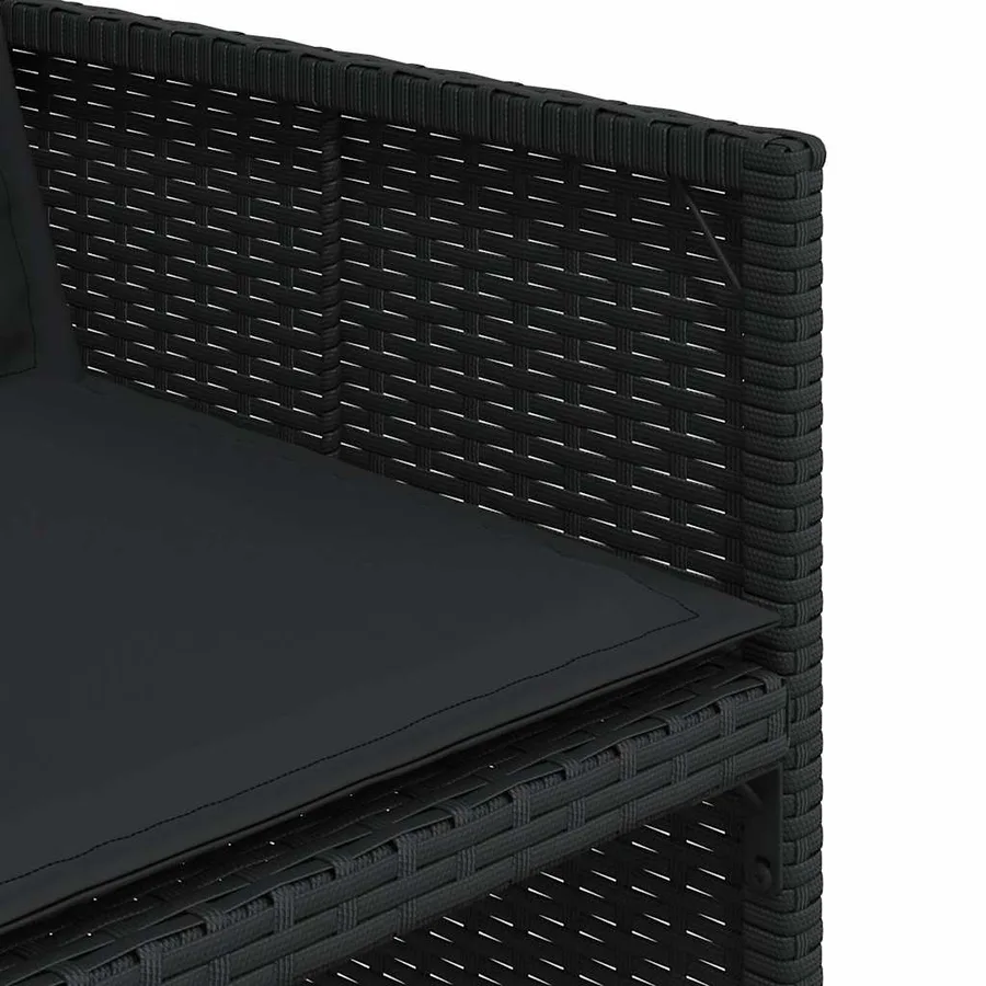 Ensemble à manger de jardin 17 pcs coussins noir résine tressée - 7