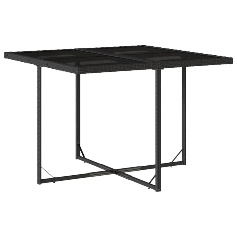 Ensemble à manger de jardin 9pcs coussins noir résine tressée - 3