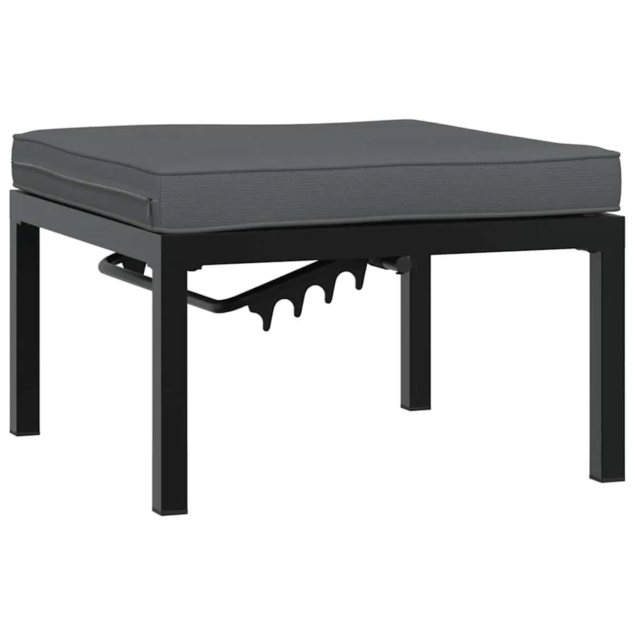 Salon de jardin 5 pcs avec coussins noir aluminium - 4