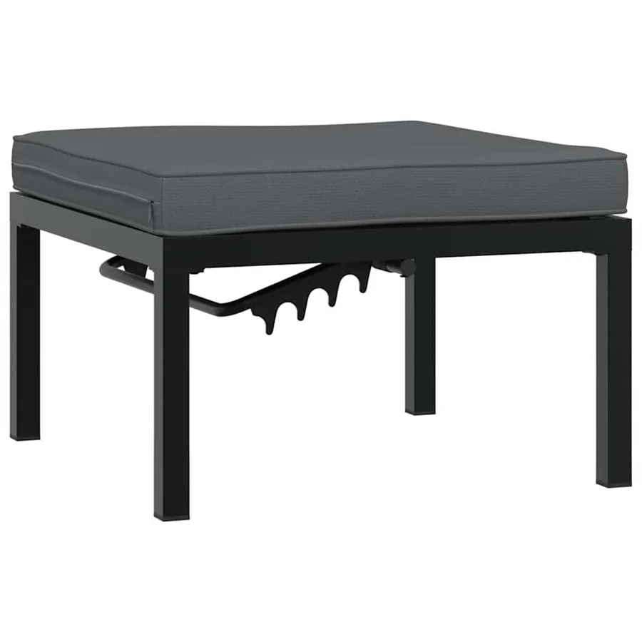 Salon de jardin 4 pcs avec coussins noir aluminium - 4