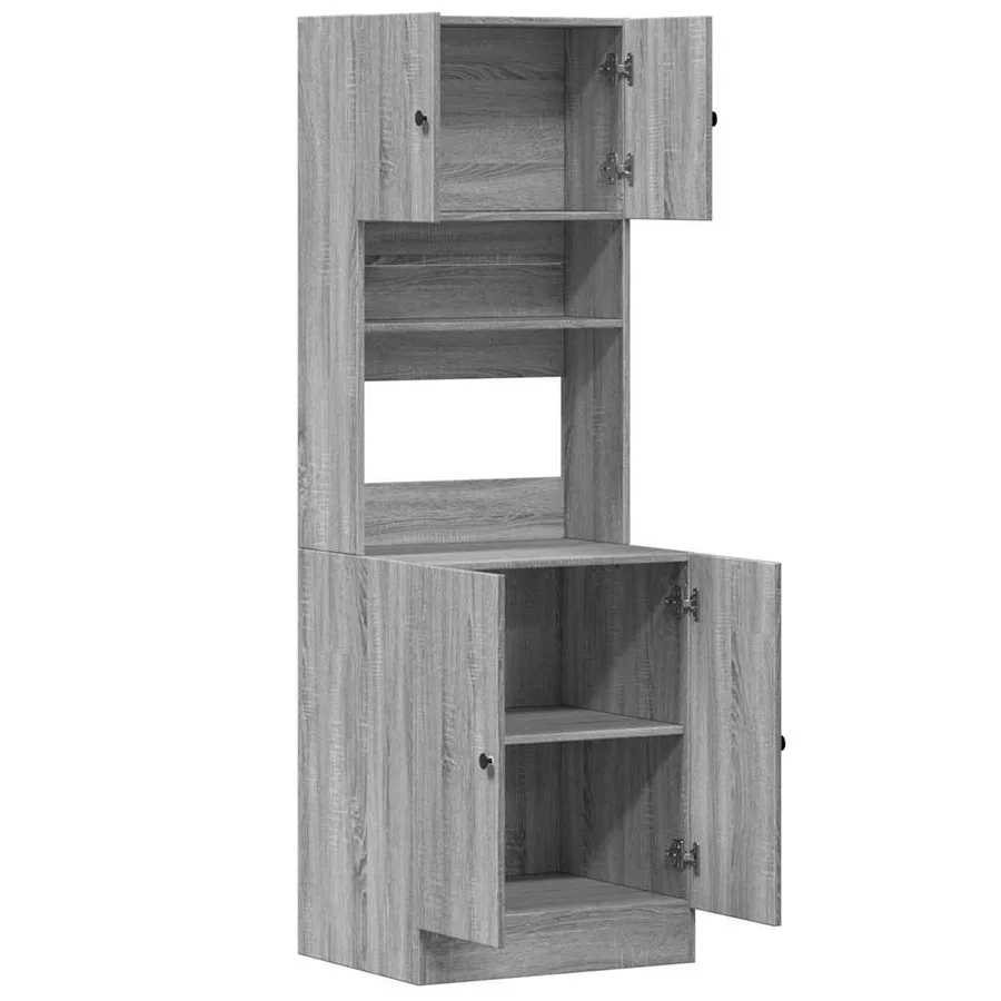 Armoire de cuisine sonoma gris 60x50x180 cm bois d’ingénierie - 7