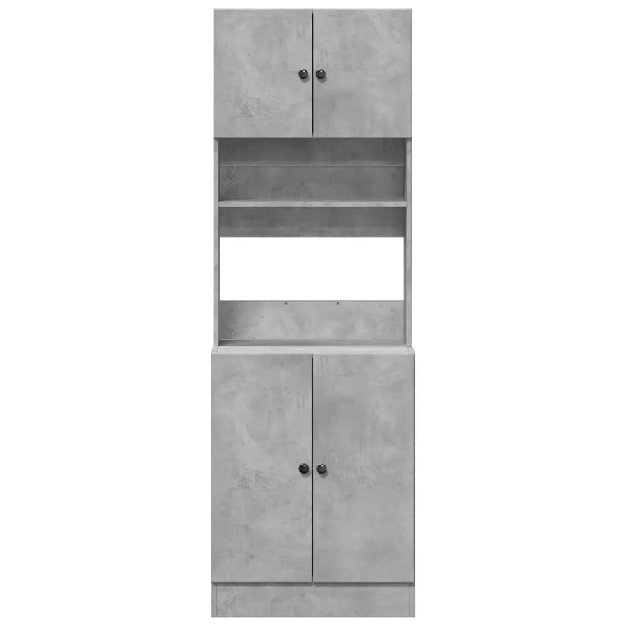 Armoire de cuisine gris béton 60x50x180 cm bois d'ingénierie - 4