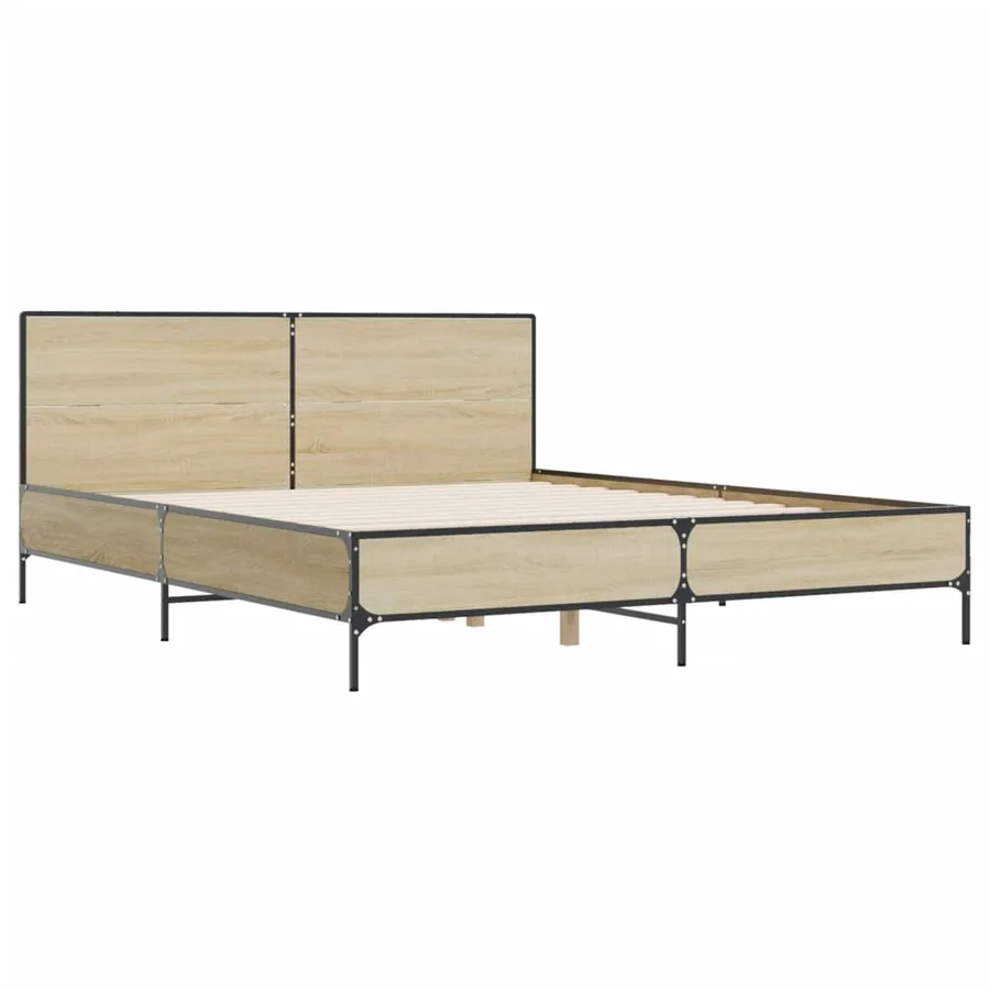Cadre de lit sans matelas chêne sonoma 140x200 cm - 3