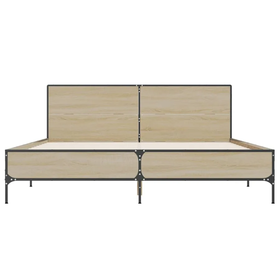 Cadre de lit sans matelas chêne sonoma 140x200 cm - 4