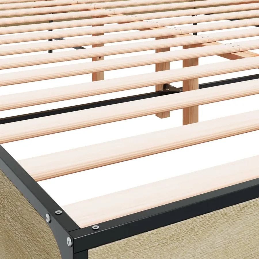 Cadre de lit sans matelas chêne sonoma 140x200 cm - 7