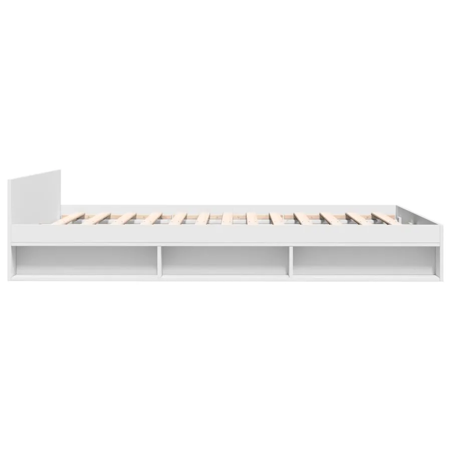Cadre de lit avec tiroirs sans matelas blanc 150x200 cm - 5