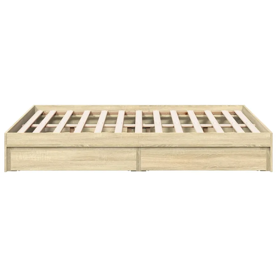 Cadre de lit avec tiroirs sans matelas chêne sonoma 120x190 cm - 5