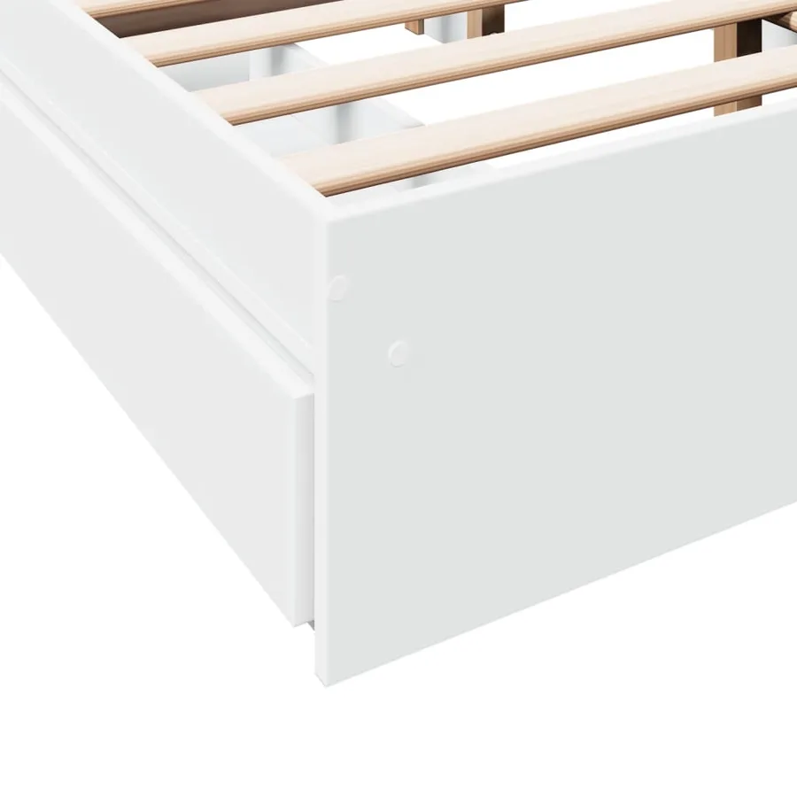 Cadre de lit avec tiroirs sans matelas blanc 120x190 cm - 8