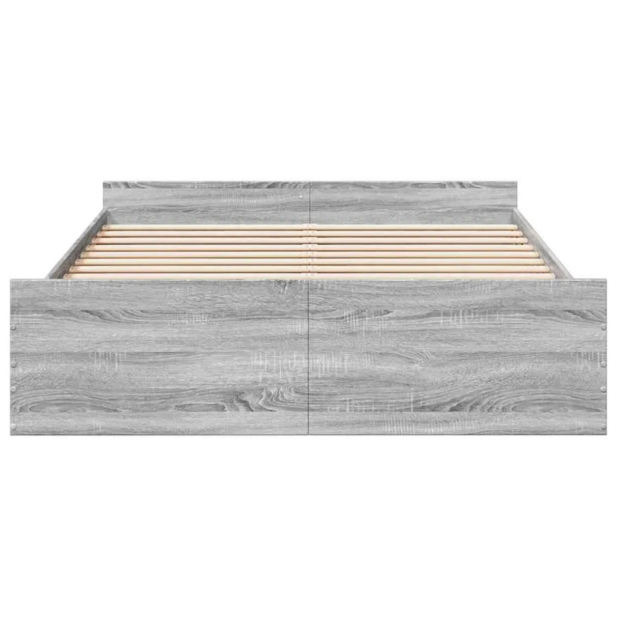 Cadre de lit avec tiroirs sans matelas sonoma gris 160x200 cm - 4