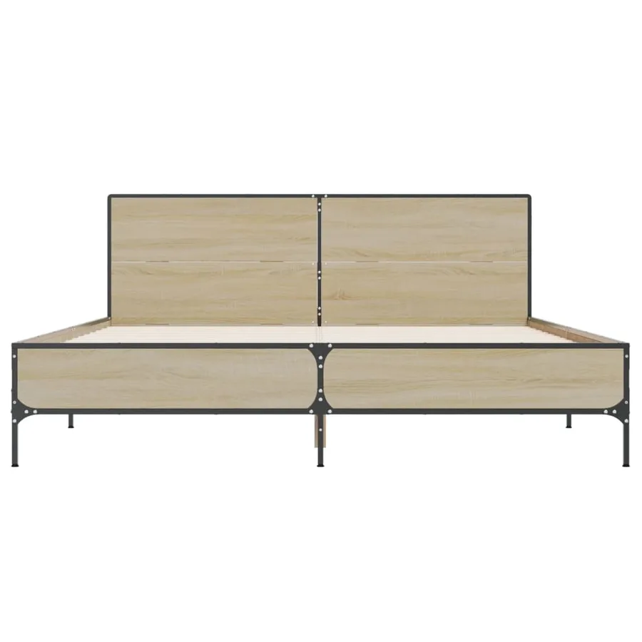 Cadre de lit sans matelas chêne sonoma 120x200 cm - 4