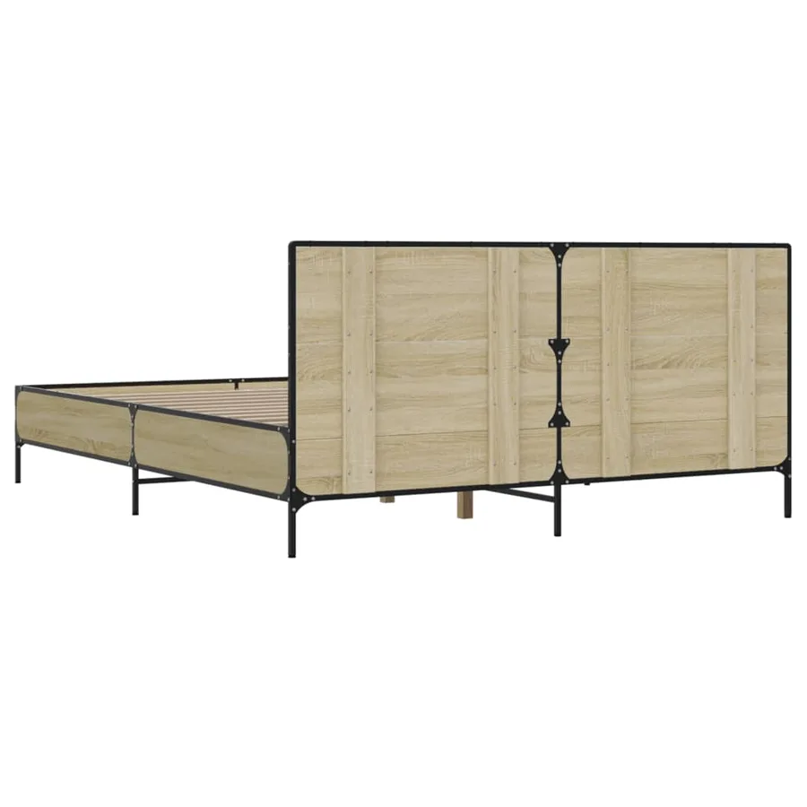 Cadre de lit sans matelas chêne sonoma 120x200 cm - 6