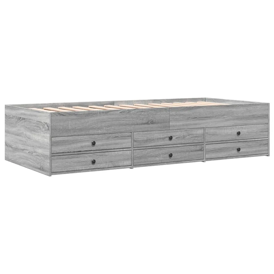 Lit de jour avec tiroirs sans matelas sonoma gris 100x200 cm - 3