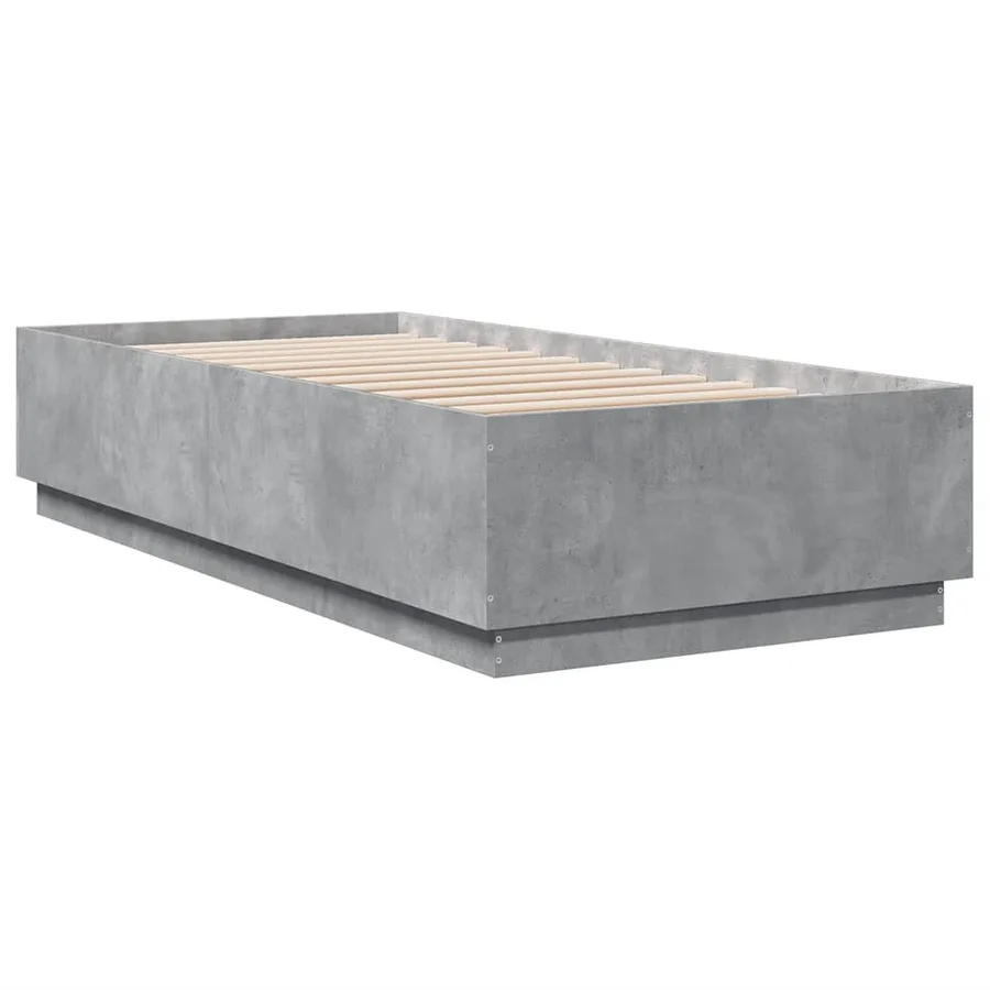 Cadre de lit sans matelas gris béton 100x200 cm - 3