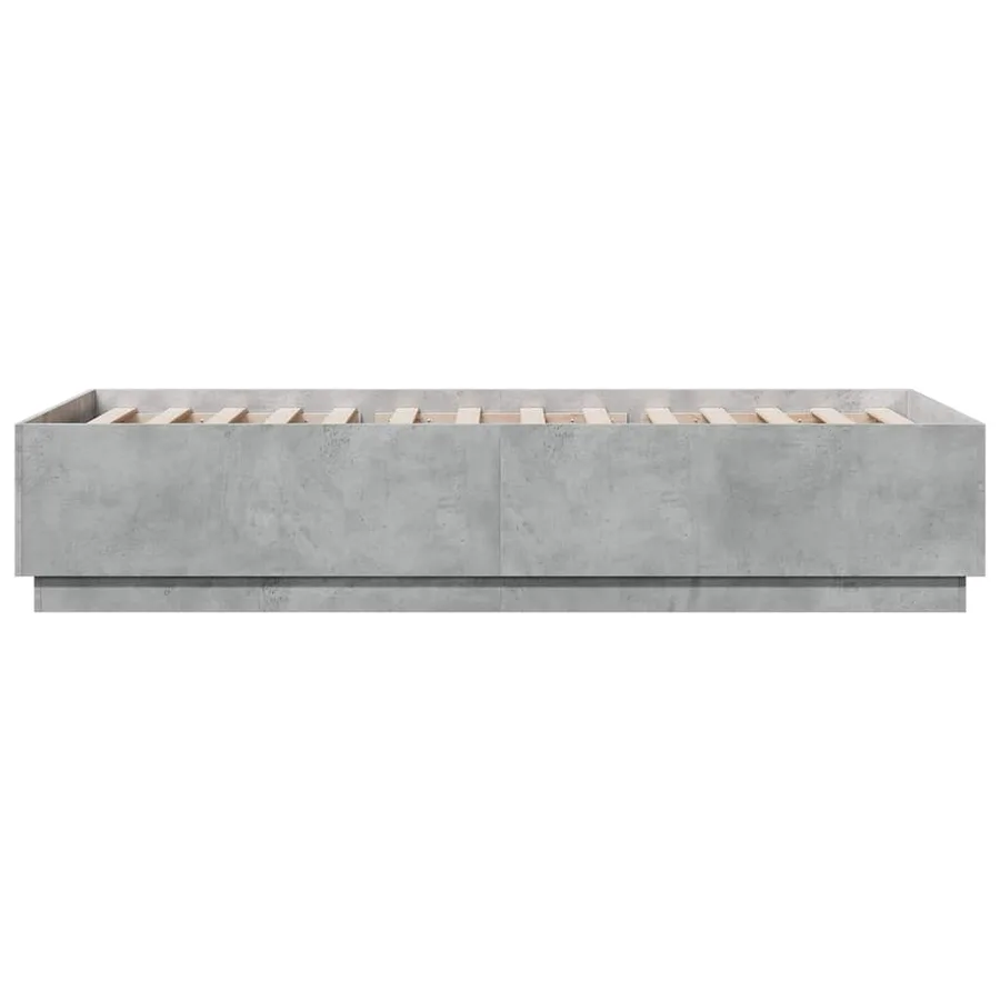 Cadre de lit sans matelas gris béton 100x200 cm - 5