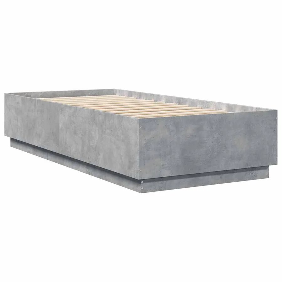 Cadre de lit sans matelas gris béton 100x200 cm - 6
