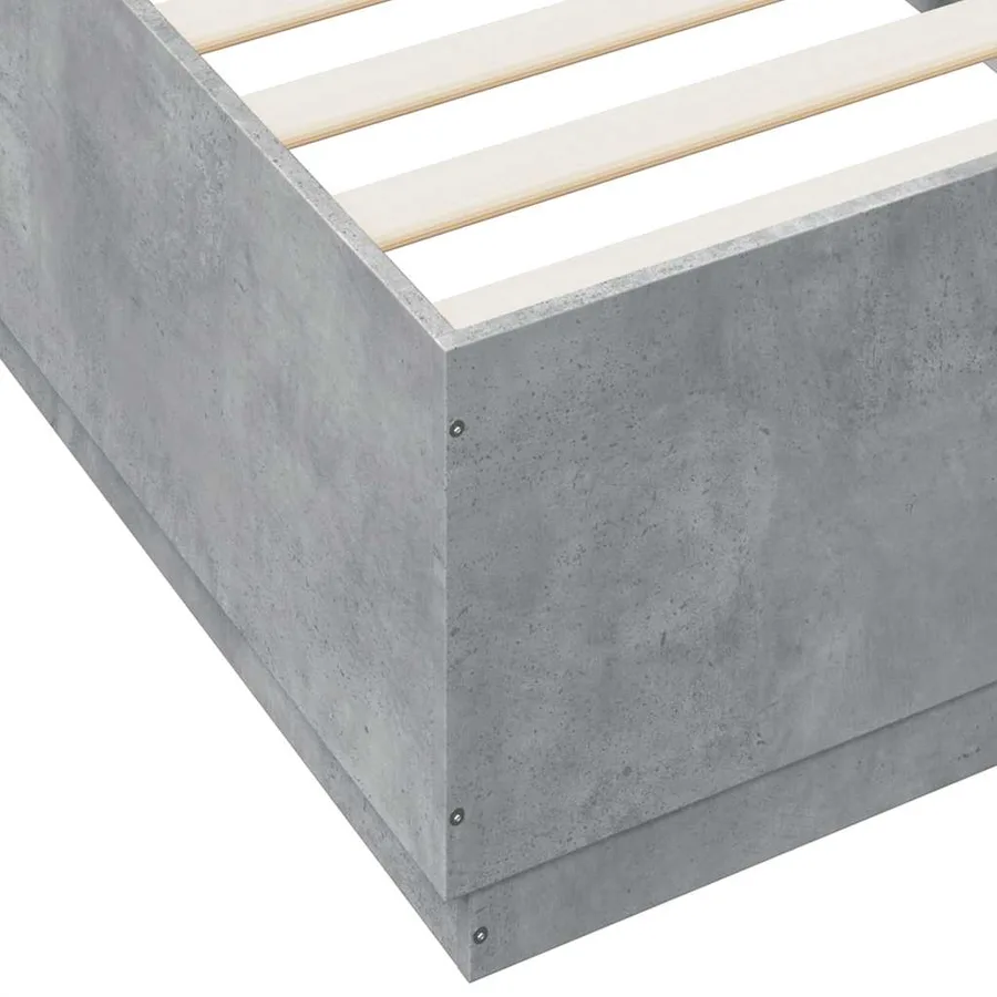 Cadre de lit sans matelas gris béton 100x200 cm - 7