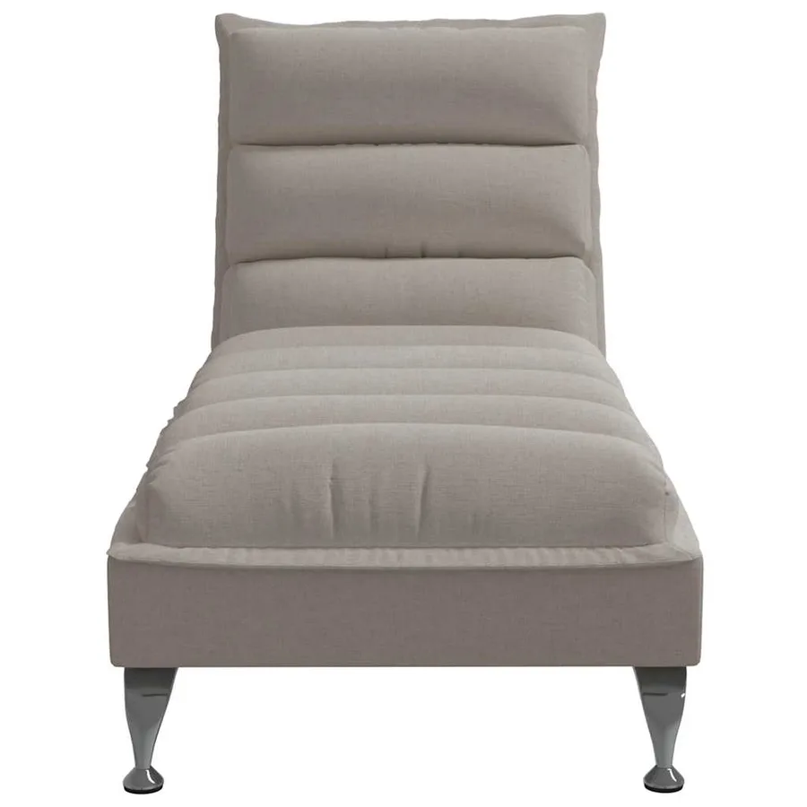 Chaise longue avec coussins taupe tissu - 4