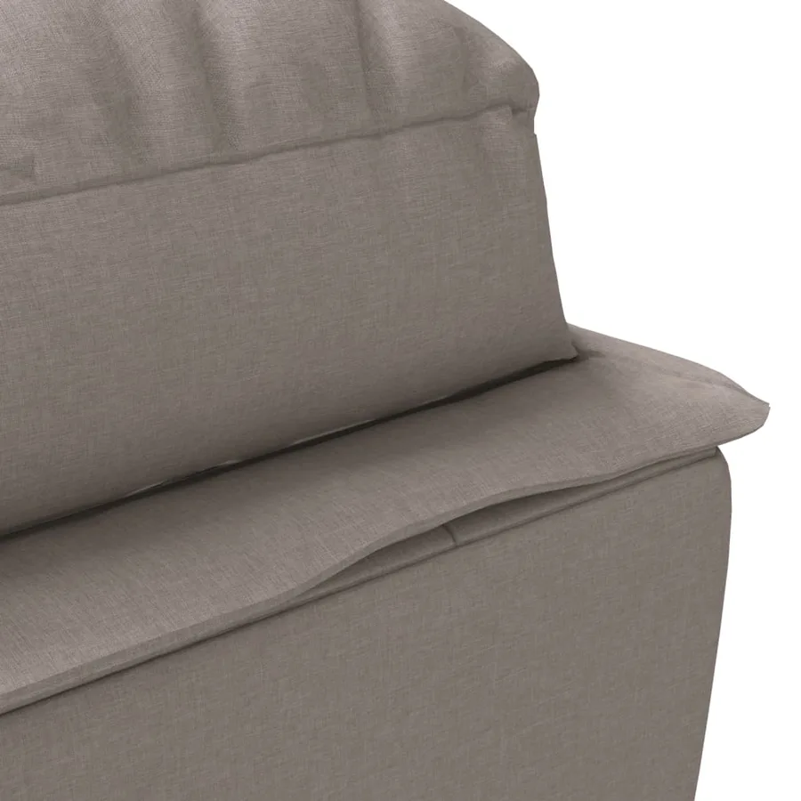 Chaise longue avec coussins taupe tissu - 7