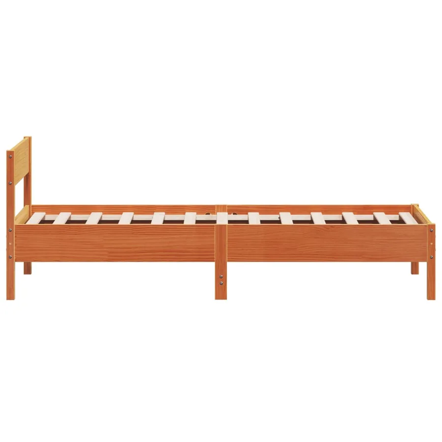 Cadre de lit sans matelas cire marron 100x200cm bois pin massif - 5