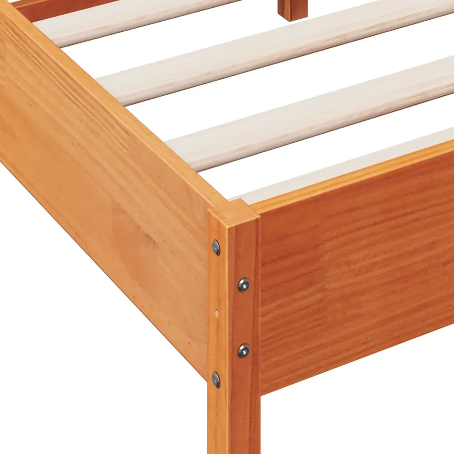 Cadre de lit sans matelas cire marron 100x200cm bois pin massif - 7