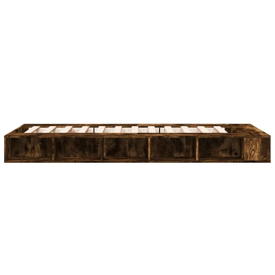Cadre de lit sans matelas chêne fumé 100x200 cm - 5