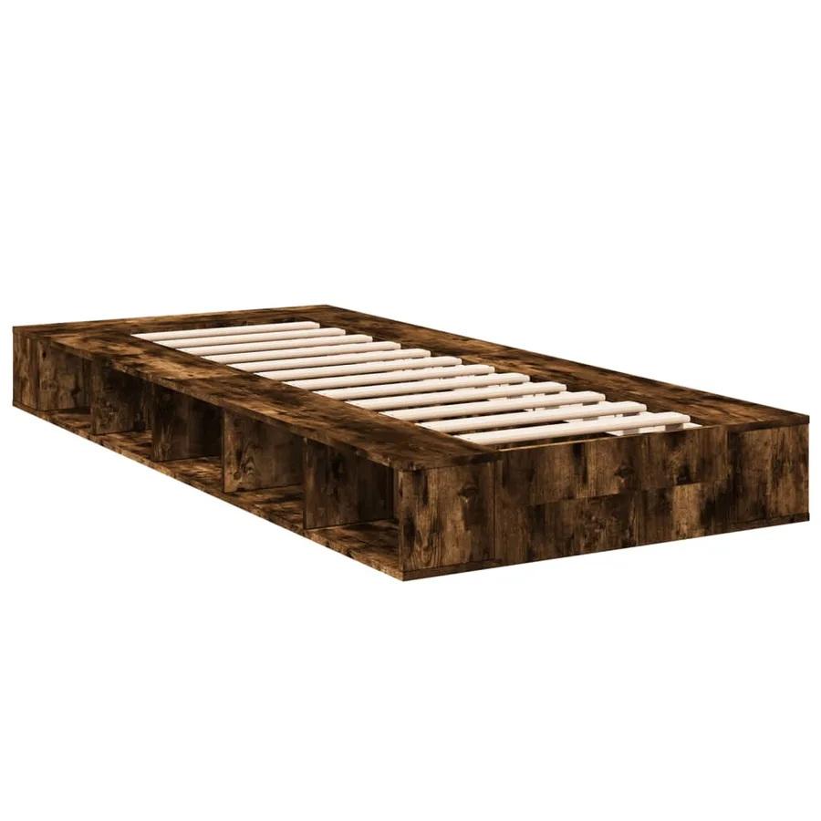 Cadre de lit sans matelas chêne fumé 100x200 cm - 6