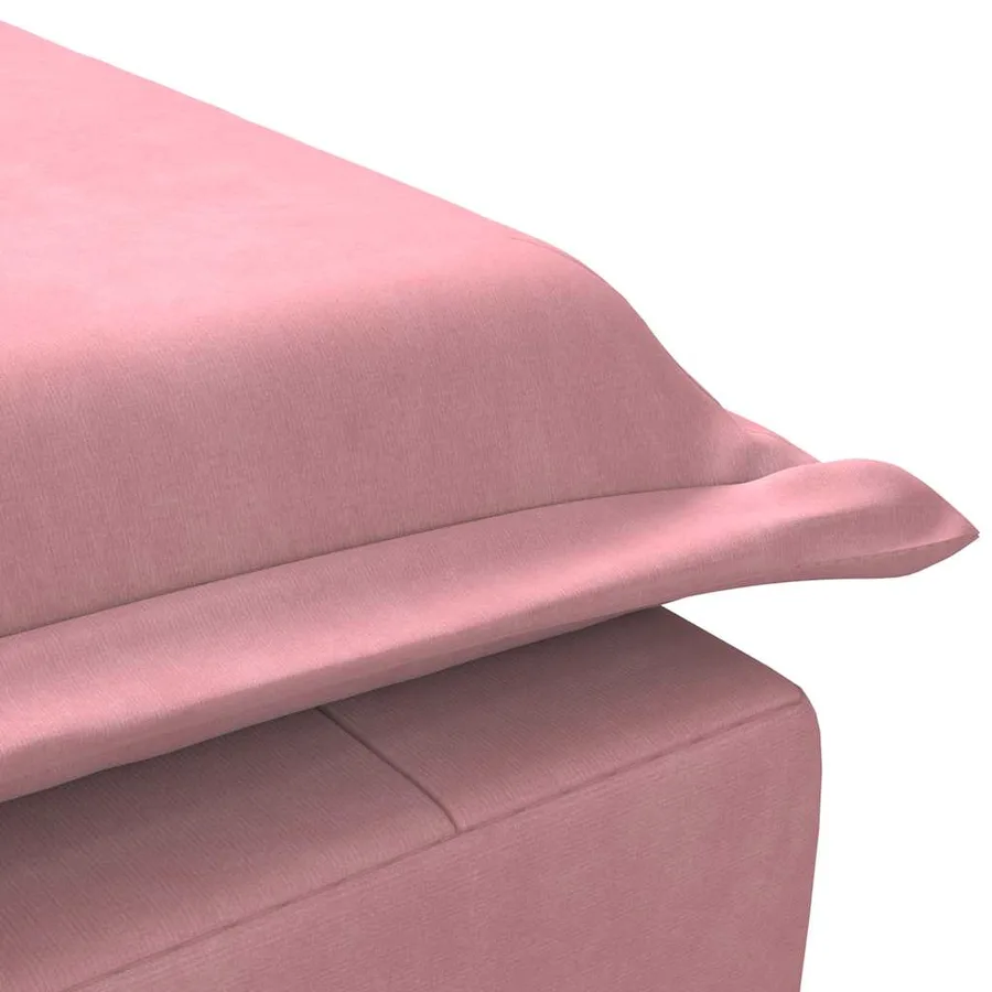 Chaise longue de massage avec traversin rose velours - 8
