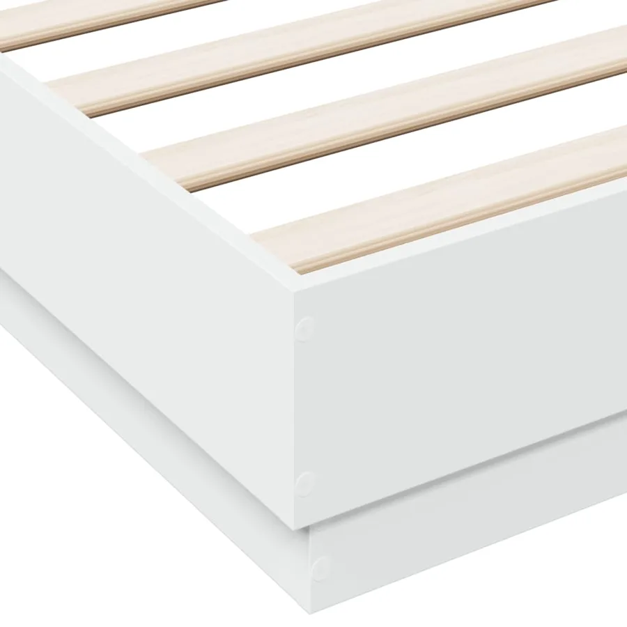 Cadre de lit sans matelas blanc 150x200 cm - 7