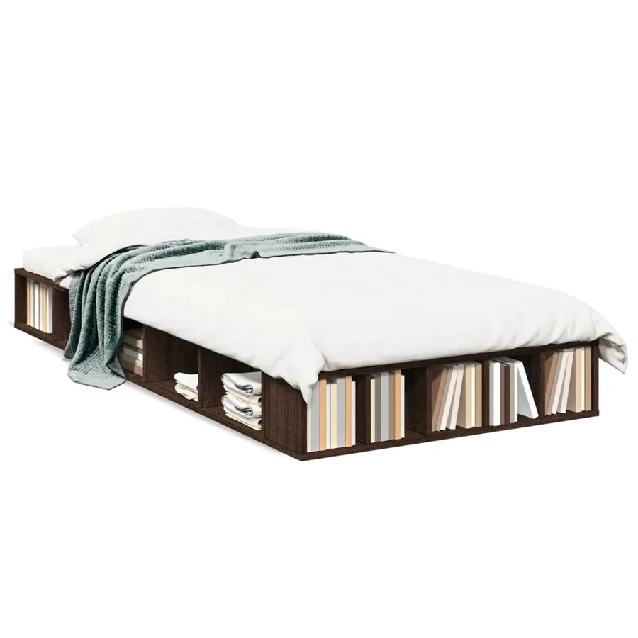 Cadre de lit sans matelas chêne marron 100x200 cm - 2