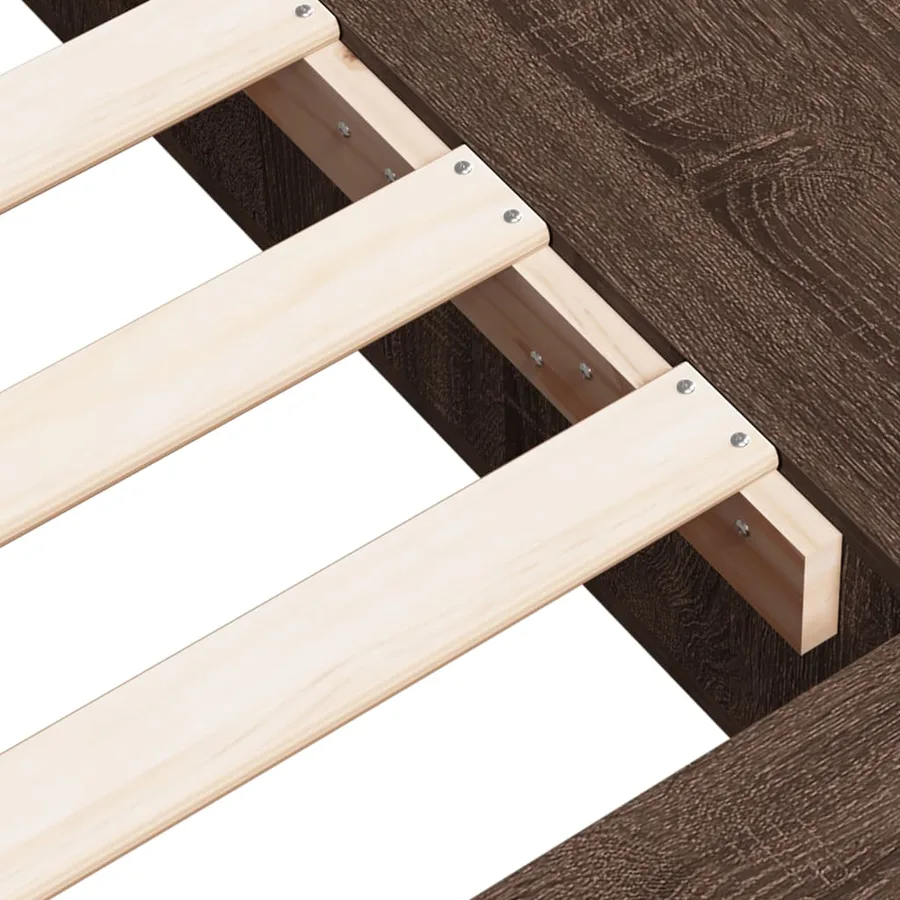 Cadre de lit sans matelas chêne marron 100x200 cm - 8