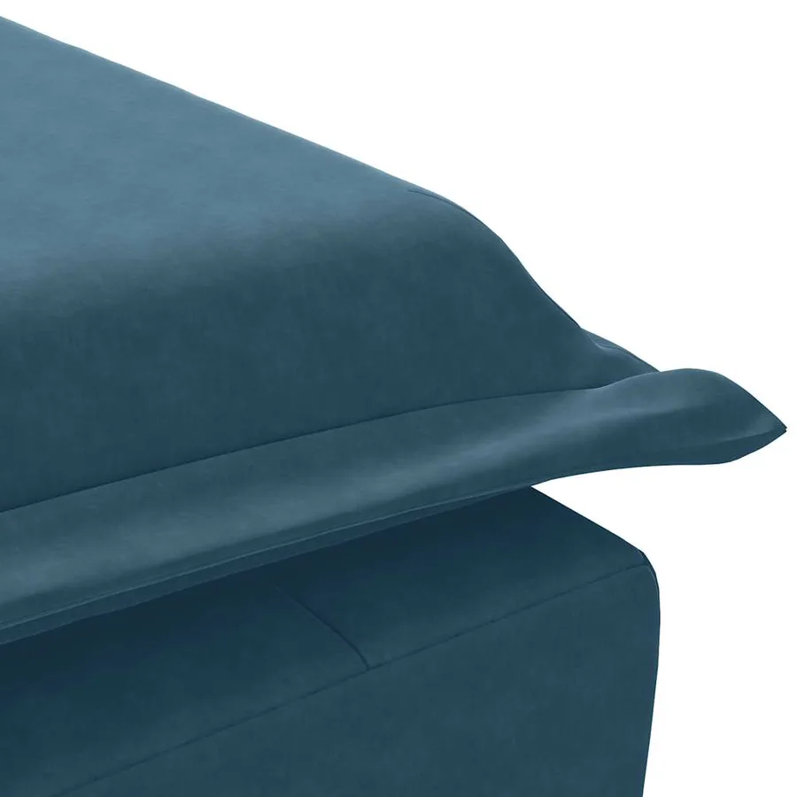 Chaise longue de massage avec traversin bleu velours - 8