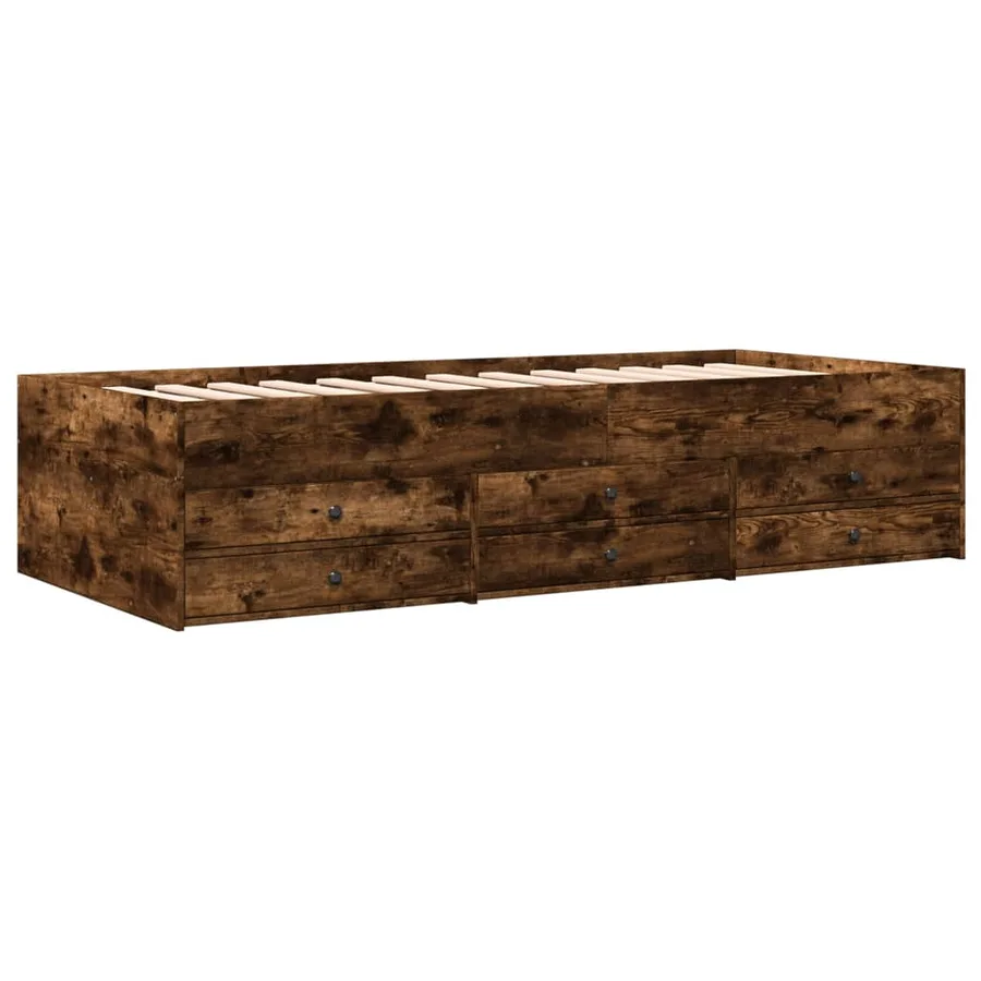 Lit de jour avec tiroirs sans matelas chêne fumé 90x190 cm - 3