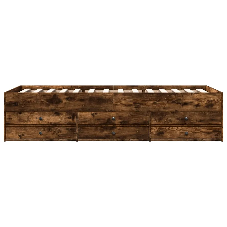 Lit de jour avec tiroirs sans matelas chêne fumé 90x190 cm - 4