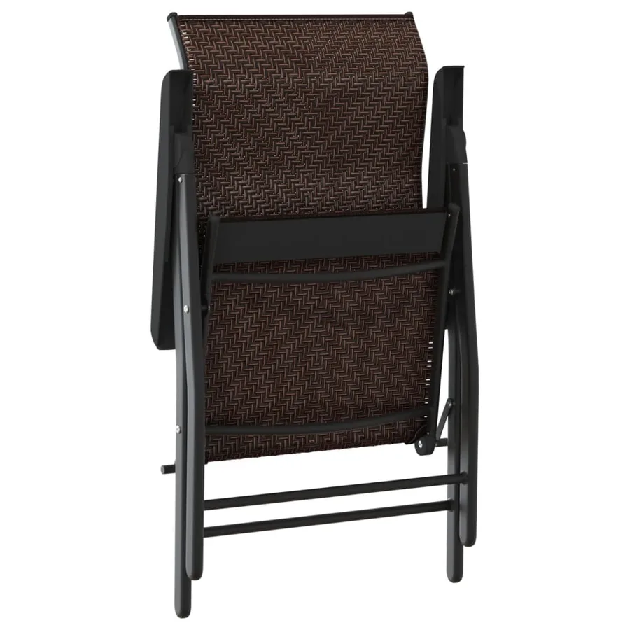 Chaises pliables de jardin lot de 2 marron résine tressée - 9
